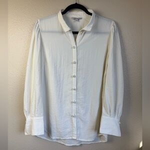 John Mark pearl puffed sleeves blouse